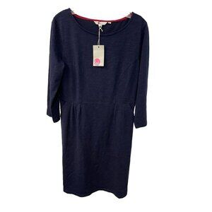 NEW Boden Women's Jersey 3/4 Sleeve Navy Blue Size US 10 Petite UK 14P Pockets